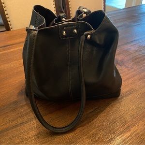 Cinched bucket style purse